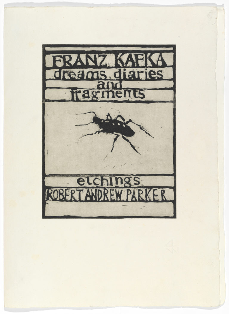 RA Parker Kafka book "Title page" etching (1990)