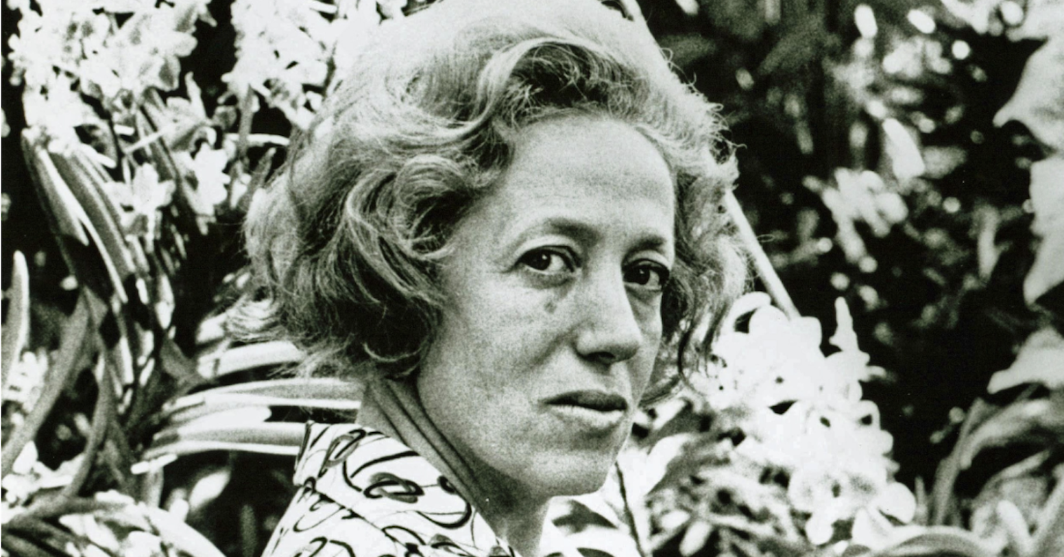 Detail of black and white photo portrait of Clara Diamant Sujo